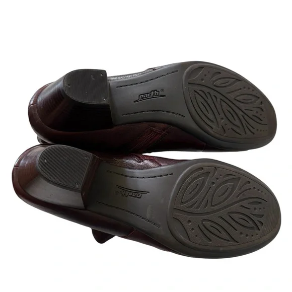 Earth Hope Garnet Leather Zip Up Block Heel Ankle Boots Shoes Women's Size 10 B - Picture 9 of 12